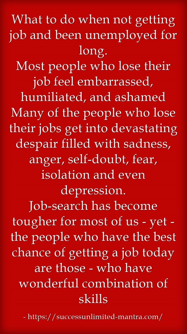 what to do when unemployed for long