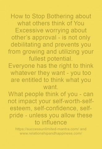 How to overcome what others think of you